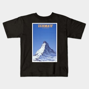 Zermatt am Matterhorn,Valais, Switzerland, Ski Poster Kids T-Shirt